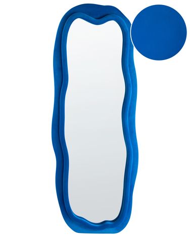 Wandspiegel BEAUNE 56 cm 160 cm Fluweel Blauw