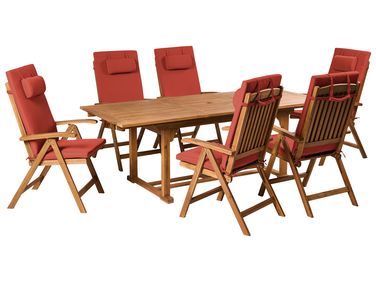Tuinset 6-zits JAVA PREMIUM Acaciahout Rood
