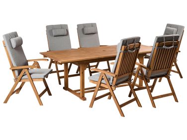 Tuinset 6-zits JAVA PREMIUM Acaciahout Grijs melange