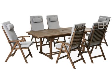 Tuinset 6-zits AMANTEA PREMIUM Acaciahout Lichtgrijs