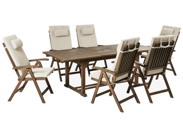 Tuinset 6-zits AMANTEA PREMIUM Acaciahout Taupe