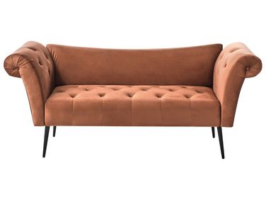 Chaise Longue NANTILLY Velvet Golden Brown