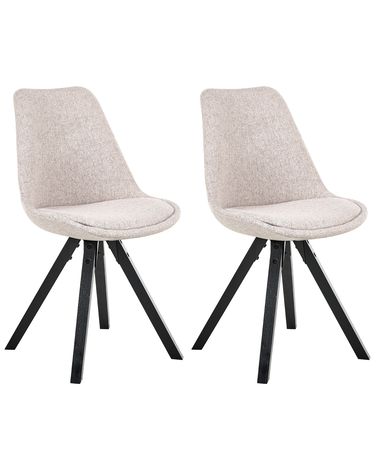 Set van 2 eetkamerstoelen HEDLEY Stof Beige